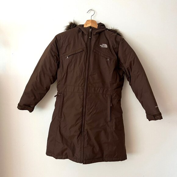 The North Face Girl's Arctic HyVent Goose Down Parka Brown Size Large - Picture 1 of 14